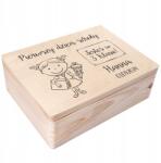 Creative Deco Fa doboz iskolai emlékeknek, gyermek névvel, ajándék, 40x30 (JANCDSD140BCUSTOMSCHOOLDAYGIRLFBM)