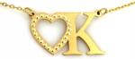 Lovrin Arany nyaklánc 585 szív alakú "k" betűvel 1.66g divatos celebritás stílusú 14k (Jubiler Lovrin)