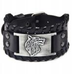  Viking Thor Wilk bőr karkötő Rúnás acél Rock motoros karkötő (5060211078880)