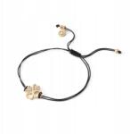 Giorre Ezüst karkötő 925 aranyozott lóhere cirkóniákkal arany zsinóron (5905804387782)