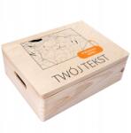 Creative Deco Gravírozott doboz térképpel, ajándék születésnapra, évfordulóra, esküvőre, Uv nyomtatás, 40x30 (JANCDSD140CUSTOMMAPRECTANGLEBOXFBM)