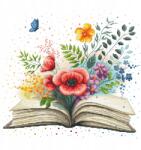 Coricamo Keresztszemes hímzés Hímző szett Virágos könyv (Z 10780)