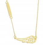 Lovrin 585-ös láncos nyaklánc szárnnyal és lemezzel ajándékba, 14 karátos szárny