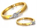 Lovrin Solitare gyűrű sárga és fehér arany cirkóniákkal pr 585 1.28g (43795235)