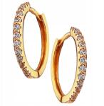 Lovrin Ezüst karika fülbevaló 925, 14 karátos arannyal bevonva, klasszikus cirkónia kövekkel