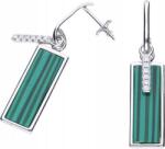 Lovrin Ezüst fülbevaló 925 malachittal, zöld, 5, 50g, női, ajándék, bedugós (Lovrin 46062)