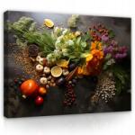 Wallarena Kép Konyhába Fűszerek Zöldségek Konyhai Vászon Falra Nagy 120x80 (Obraz Na Ścianę Kuchenny PP14909O20)