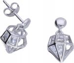 Lovrin 925-ös ezüst fülbevaló cirkónia kövekkel, térbeli, női, divatos ezüst (Lovrin 47709)