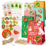 Allbag Adventi Kalendárium Papír Tasakok Ajándékhoz Csipeszek És Matricák 24db (KALENDARZ025)