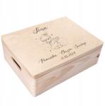 Creative Deco Keresztelői doboz gravírozással, ajándék, szent keresztelő emlék, 40x30x14 cm (JANCDSD140CUSTOMBAPTISMANGELTPTFBM)