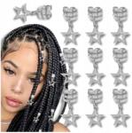  Ezüst Színű Hajdísz Csatok Szett 10 db Gyöngyökkel Dreadlockokhoz Fonatokhoz (Ozdobne pierścienie do włosów koraliki ozdoba)