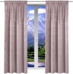 NOW-ART Sima, kész bársony függönyök 140x220 cm, klasszikus szalagos függönyök, 2 db (5903682210734)