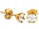 Lovrin Különleges arany fülbevaló stekkeres (stiftes) zárral, cirkónia kövekkel, 585 14k, 1.12g, nőknek
