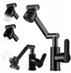  Konyhai Csaptelep, fekete, forgatható kifolyócső, 360, flex (6001930)