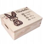 Creative Deco Ajándékdoboz gravírozással születési emlék ajándék baba 40x30 (JANCDSD140CUSTOMBUNNYFBM)