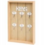 Zd trading Fali Kulcsszekrény, Nyitott, 6 Akasztóval, Természetes Bambuszfa, Keys (3000196CS BAMBOO)
