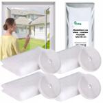 Odstraszacz.pro 4 db Szúnyogháló Ablakra, Rovarháló, Szúnyogok és Rovarok Ellen, 130x150 cm (Odstraszacz.pro biała Muchy Insekty do okien)