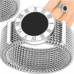 EdiBazzar Női gyűrű karika ezüst színű sebészeti acél egyszerű mesh (Srebrny pierścionek stal chirurgiczna mesh) - allegro - 790 Ft