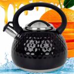 Zwieger Hagyományos Acél Teáskanna Zwieger 3L Fekete Stiga Síppal, Indukciós És Gáz Tűzhelyhez (5903357377731)