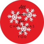 Allbag Piros Karácsonyi Matricák All I Want For Christmas Is You, 10 darabos készlet (NAKLEJKA040)