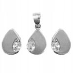 Lovrin 925-ös ezüst ékszerszett cirkónia díszítéssel csepp alakú medál és fülbevaló (Lovrin)