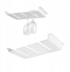  Borospohár tartó, fehér, 6 pohár számára, polc alá szerelhető (Biały wieszak na 6 kieliszków do wina)