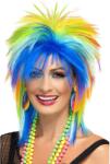 Smiffy's szivárványos rövid hajú paróka, 80-as évek punk stílusú jelmez kiegészítő (LPNHK317547826)