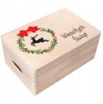 Creative Deco Személyre szabott karácsonyi doboz ajándék kívánságokkal Karácsonyra 30x20 (JANCDSD130CUSTOMCHRISTMASDEERFBM)