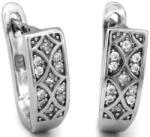 Lovrin 925-ös ezüst fülbevaló, díszes lemezkék, cirkónia kövekkel, modern mintával, ajándék (Lovrin 67956)