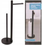 Style Home Fém Wc papír tartó állvány és adagoló, fürdőszobai kiegészítő, 51 cm, fekete (STYLE03003747/21)