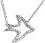 Lovrin 925-ös ezüst nyaklánc fecske fehér cirkónia kövekkel, divatos medállal (Lovrin 63642)