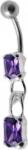 Lovrin Ezüst köldökpiercing 925 függő ametiszttel 2, 80g elegáns ajándék (Lovrin 49108)