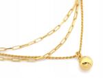 Lovrin Ezüst 925 nyaklánc aranyozott függő gömb háromsoros lánccal 10.76g (Lovrin)