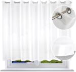 NOW-ART Egyszerű függöny szegéllyel, 400x150 cm, karikás rögzítéssel, sima függöny (Firany gotowe z lamowka biala kółka 4m 5)