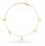 Lovrin Arany karkötő 585-ös finomságú, charmokkal, 1.05g, állítható 17+2cm, divatos minta (58717962)