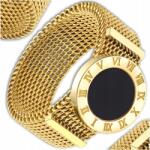 EdiBazzar Arany karikagyűrű sebészeti acél egyenes mesh kör 18K aranyozott (Złoty pierścionek stal chirurgiczna pozłacany)