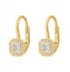 Lovrin Arany fülbevaló 585-ös finomságú, középen négyzet alakú cirkónia kővel, kerettel, ajándéknak is kiváló (61113412)