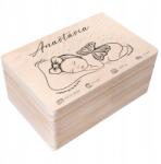 Creative Deco Gravírozott emlékdoboz ajándékba születésre, keresztelőre, születési adatokkal, 30x20x14 cm (JANCDSD130BCUSTOMBABYMEMGIRLBOX)