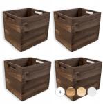 Creative Deco 4 db barna fa láda doboz, illik a Kallax polcrendszerbe (X0020IETAP)