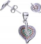 Lovrin Ezüst 925 szett fülbevaló medál levél mintás elegáns női ajándék (Lovrin 56531)