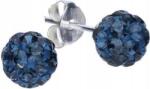 Lovrin Ezüst 925 fülbevaló, gránátkék golyókkal, kristályokkal, elegáns mintával, ajándéknak is kiváló (Lovrin 46361)