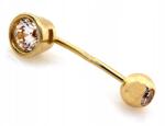 Lovrin Arany köldökpiercing 585 fehér cirkóniával, elegáns minta ajándékba 14kt