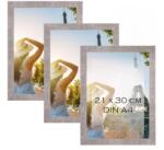  3 darabos képkeret szett A4 21x30cm Mdf, törésbiztos akril üveggel (B0CRBFY2VH)