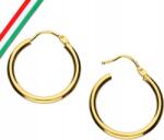 Lovrin Arany női fülbevaló 585 elegáns karika cső 25mm ajándékba (Lovrin)