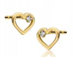 Lovrin Arany fülbevaló 585 szív briliánsokkal 0, 40g divatos minta ajándék 14k divatos (Lovrin 66725)