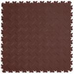 Fortelock Pvc burkolólapok garázsba eco brown bordázott szerviz műhely moduláris padló (FL eco 7mm)