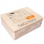 Creative Deco Fa doboz címmel ajándék születésnap évforduló esküvő gravírozás 40x30 (JANCDSD140BCUSTOMMAPRECTANGLEBOXFBM)