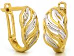 Lovrin Arany kétszínű fülbevaló 585 ovális formájú, angol kapcsos, áttört mintás