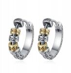  925-ös ezüst fülbevaló Kígyó, Vipera, Gótikus, Rock, Punk, Bohém arany színű Ajándék (d453)