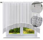 NOW-ART Kész függöny csipkével, Íves, 500x180 cm. Sima függöny csipkével, függönyszalon (Firany w łuk z koronką białe gładkie m52)